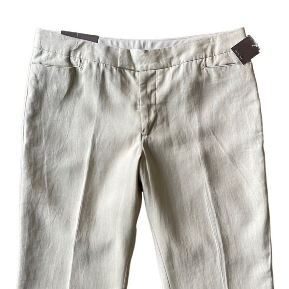 Merona Lined Linen Tan Straight Leg Trouser Pants NWT Women’s Size 12 - Picture 5 of 14